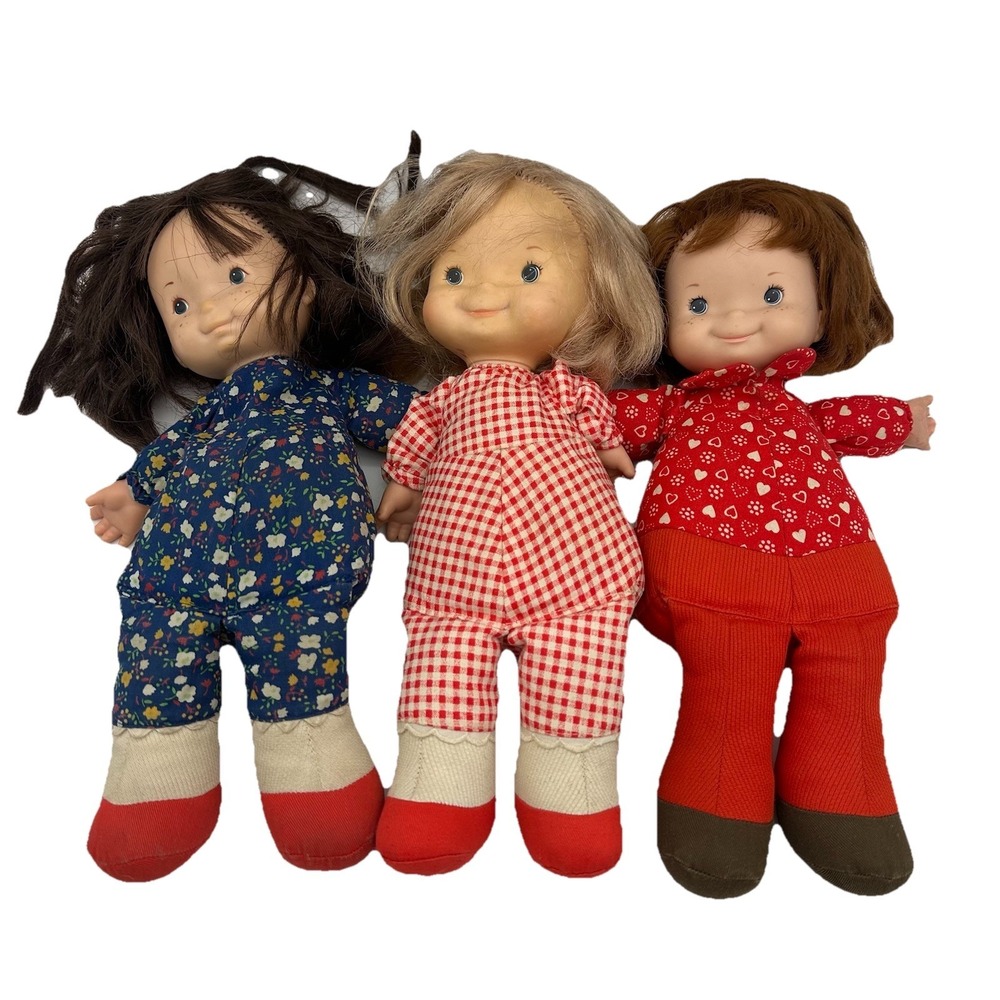 Vintage Fisher Price 1973 Lapsitter Doll Set Mary, Audrey & Jenny 200, 201, 203